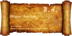 Mógor Adrián névjegykártya